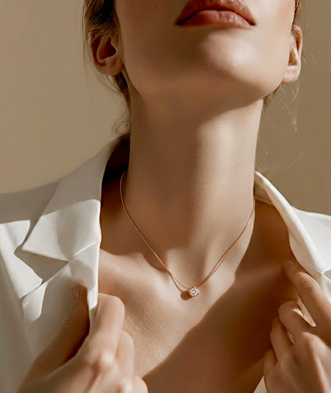 PT101RG B.Tiff Rose Gold 1 ct Solitaire Pendant