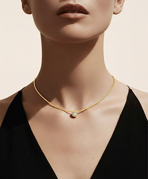 PT201G B.Tiff Gold 2 ct Solitaire Pendant