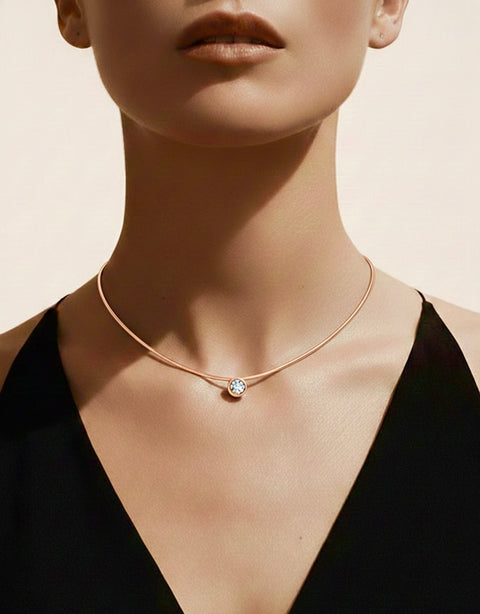 PT201RG B.Tiff Rose Gold 2 ct Solitaire Pendant