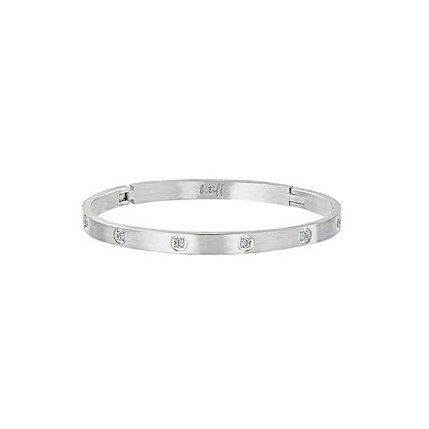 BG308W B.Tiff 8-Stone Matte Bangle Bracelet