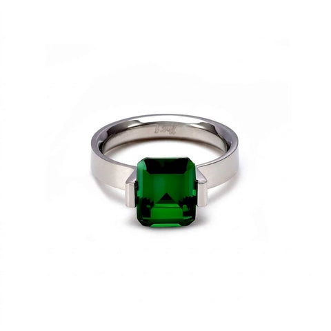 RG210GR B.Tiff 3 ct Green Emerald Cut Engagement Ring