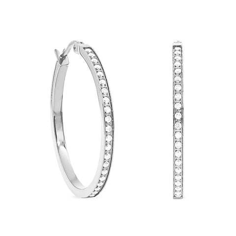 ER312W B.Tiff Pavé 42-Stone Classic Medium Hoop Earrings