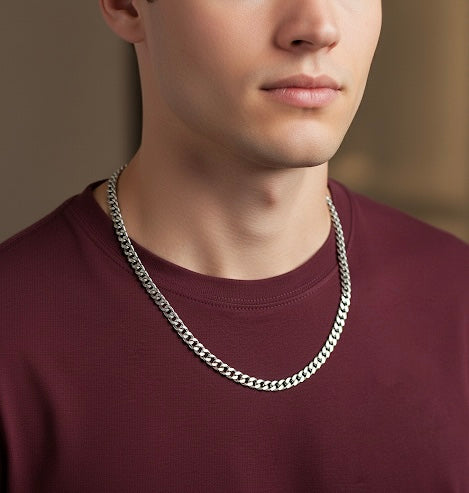 C138W B.Tiff 8mm Flat Cuban Link Necklace