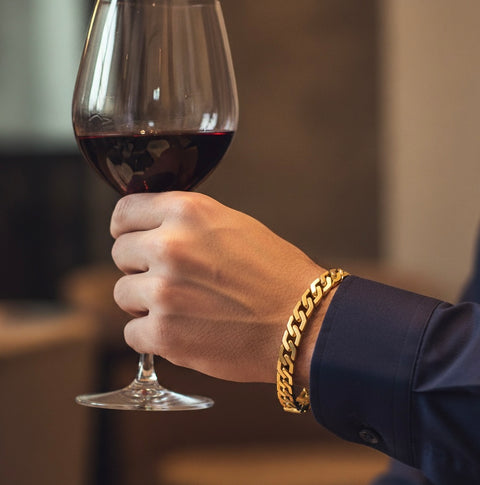 BG100G B.Tiff High Polish Gold Flat Angular Cuban Link Bracelet