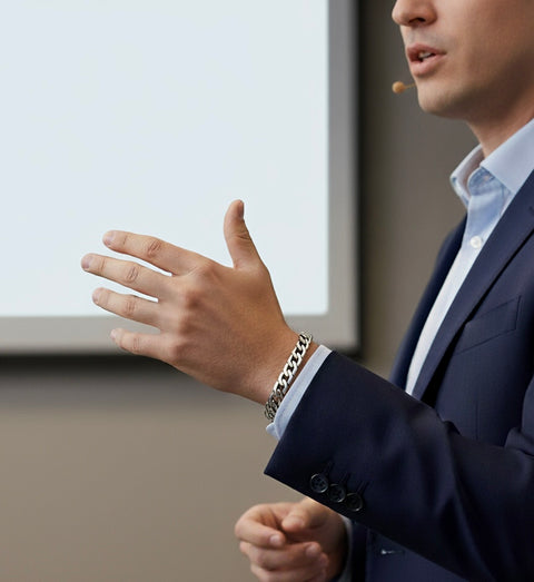 BG100W B.Tiff High Polish Flat Angular Cuban Link Bracelet