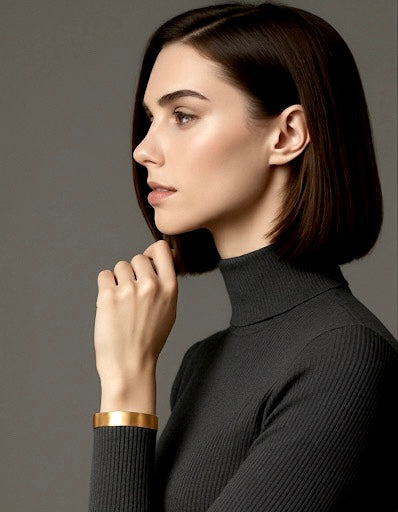 BG1200G B.Tiff Simplicity Matte Gold Bangle Bracelet