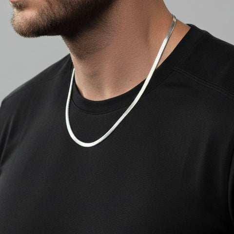 C006W B.Tiff 6mm Herringbone Chain Necklace