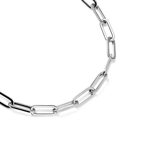 C860W B.Tiff "Jemma" Paperclip Flat Long Adjustable Link Necklace