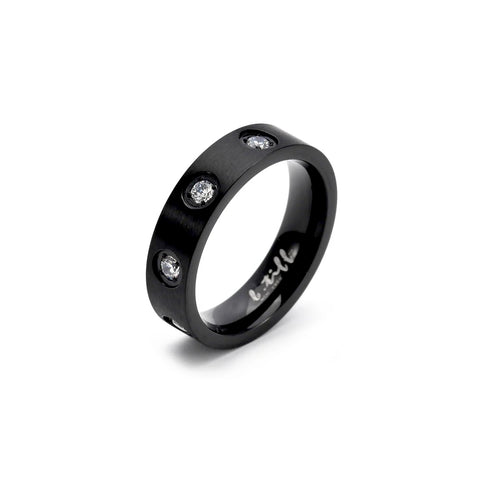 RG808B B.Tiff Matte Black 8-Stone Pave Ring