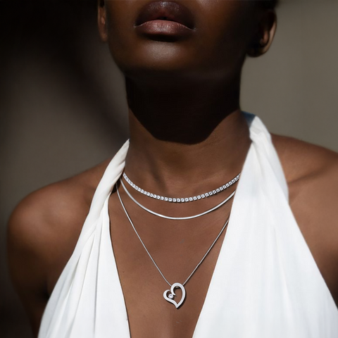 PT091W B.Tiff Steel Heart Pendant