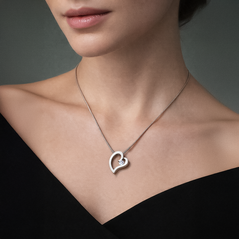 PT091W B.Tiff Steel Heart Pendant