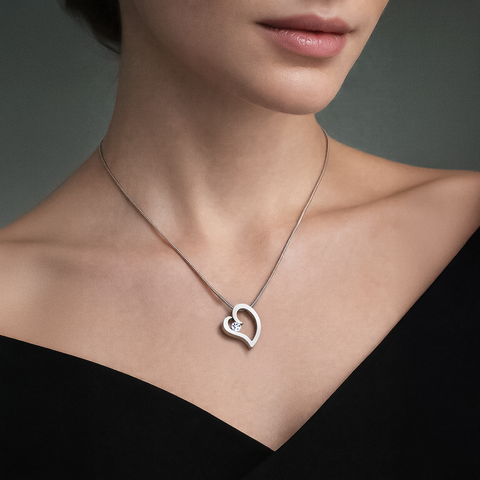 PT091W B.Tiff Steel Heart Pendant