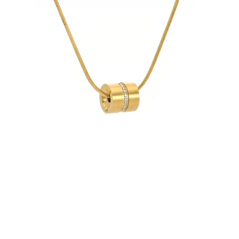 PT118G B.Tiff Gold Barrel Pendant