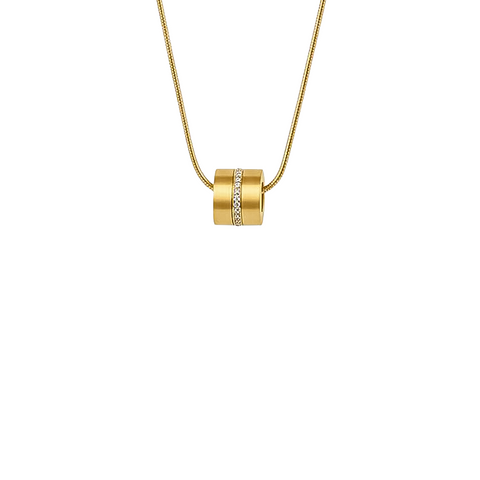 PT118G B.Tiff Gold Barrel Pendant