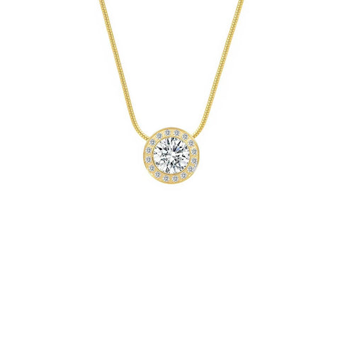 PT125G B.Tiff Gold Aŭreolo 2ct Pendant Necklace