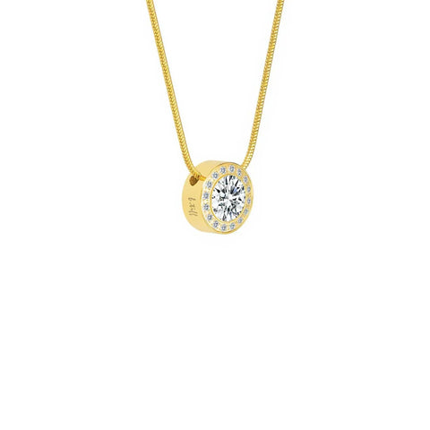 PT125G B.Tiff Gold Aŭreolo 2ct Pendant Necklace