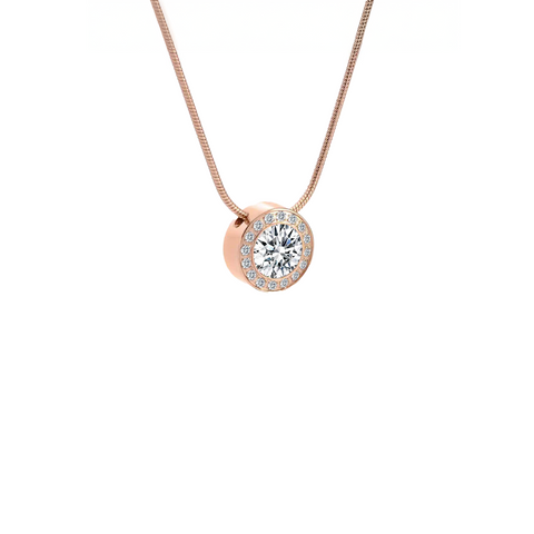 PT125RG B.Tiff Rose Gold Aŭreolo 2ct Pendant Necklace