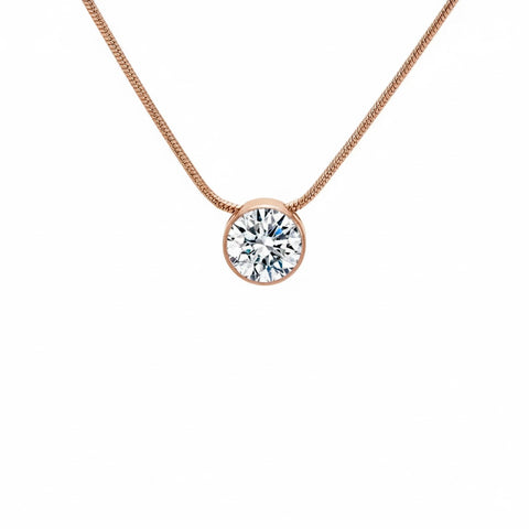 PT201RG B.Tiff Rose Gold 2 ct Solitaire Pendant