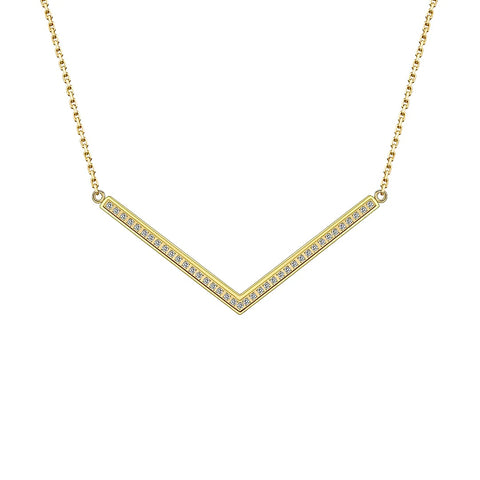 PT208G B.Tiff Gold Pavé Viva Pendant Necklace