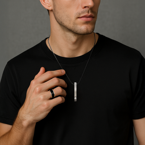 PT223W B.Tiff Supera Bar Stainless Steel Pendant Necklace