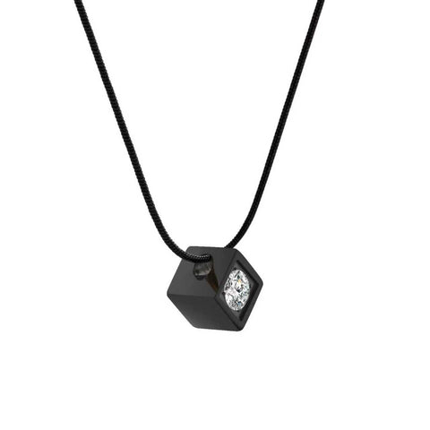 PT301B B.Tiff Black Cubi Pendant Necklace