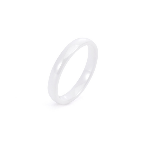 RG106WP B.Tiff Plain White Ceramic Ring
