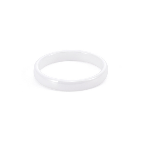 RG106WP B.Tiff Plain White Ceramic Ring