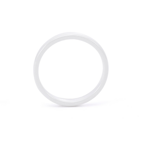 RG106WP B.Tiff Plain White Ceramic Ring