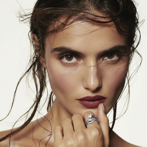 RG115W B.Tiff Pavé Pointe Cable Adjustable Ring