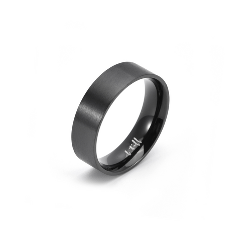 RG600B B.Tiff Black Simplicity 6 Stacking Ring [Wide Band]