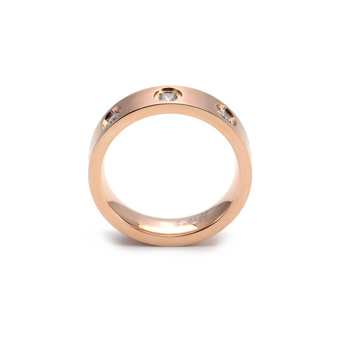 RG808RG B.Tiff Rose Gold 8-Stone Pave Ring