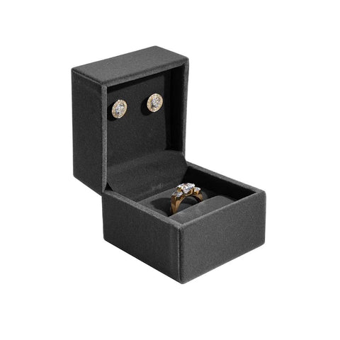 Z901 B.Tiff Velvet Small Ring & Earrings Box