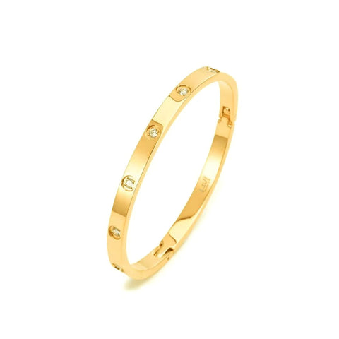 BG308GP B.Tiff 8-Stone High Polish Gold Bangle Bracelet