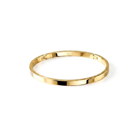 BG300GP B.Tiff Simplicity Narrow High Polish Gold Bangle Bracelet