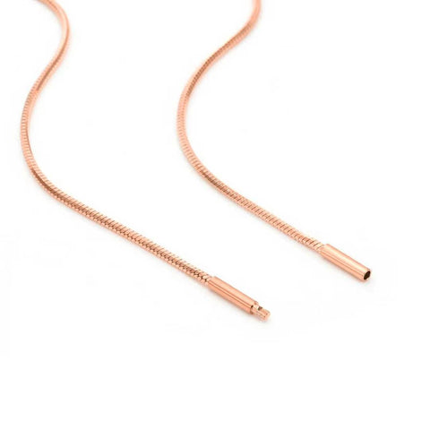 C001RG B.Tiff Rose Gold Octagonal Herringbone Chain Necklace