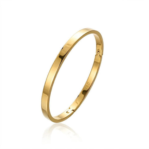 BG300GP B.Tiff Simplicity Narrow High Polish Gold Bangle Bracelet