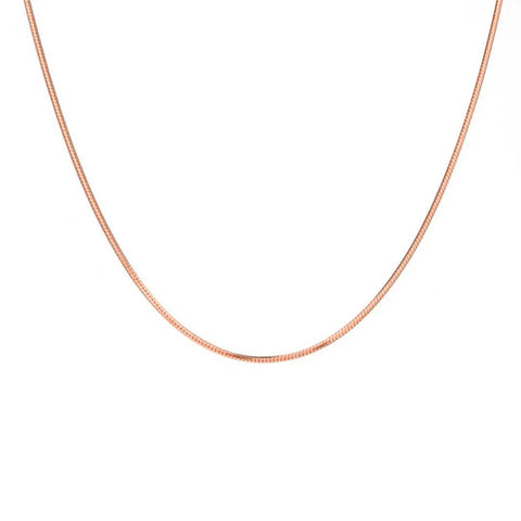 C001RG B.Tiff Rose Gold Octagonal Herringbone Chain Necklace