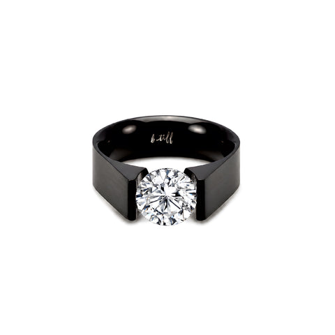 RG093B B.Tiff Black 2 ct Round Solitaire Engagement Ring