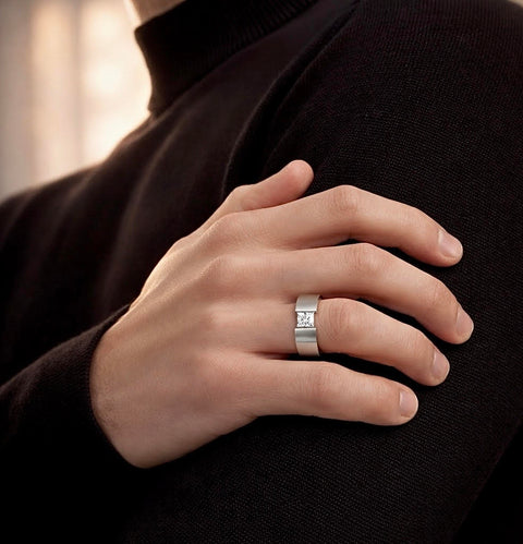 RG094W B.Tiff Tension 1 ct Princess Cut Solitaire Ring