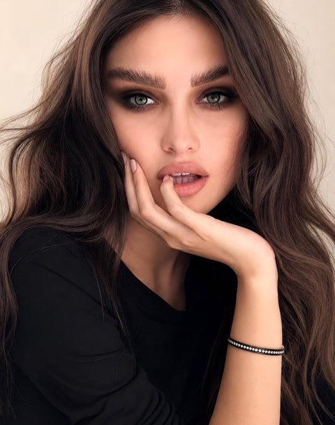 BG333B B.Tiff Black Eternity 25 Bangle Bracelet