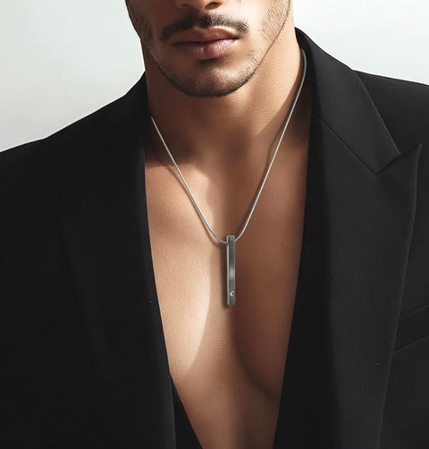 PT223W B.Tiff Supera Bar Stainless Steel Pendant Necklace
