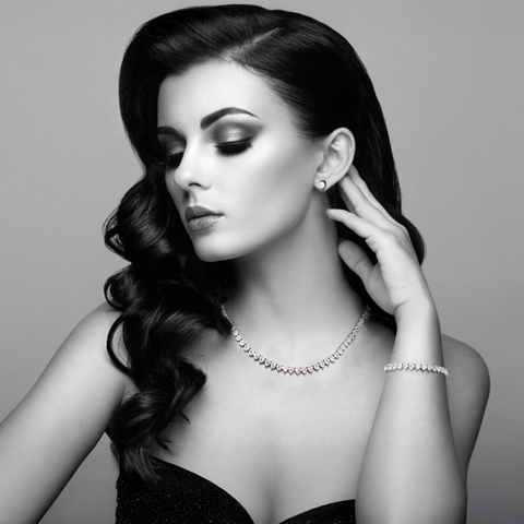 BG399W B.Tiff 4mm Heart Tennis Bracelet - Thin