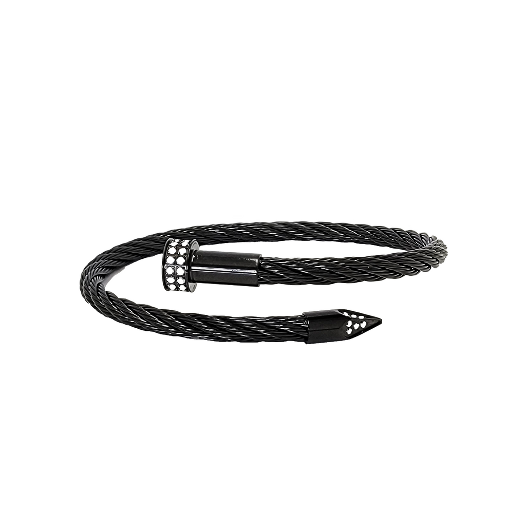 BG005G B.Tiff Gold Pavé Pointe Cable Bangle Bracelet – B.Tiff New