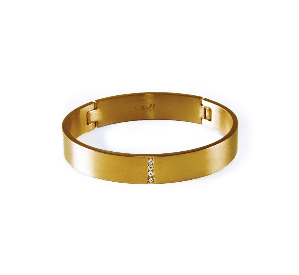 BG005G B.Tiff Gold Pavé Pointe Cable Bangle Bracelet – B.Tiff New