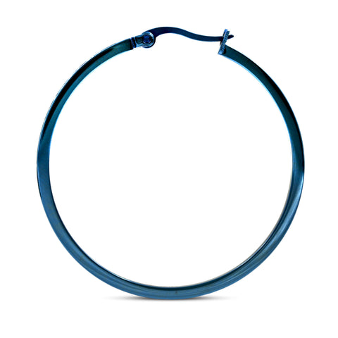 ER317BL B.Tiff Blue Pavé 58-Stone Classic Large Hoop Earrings