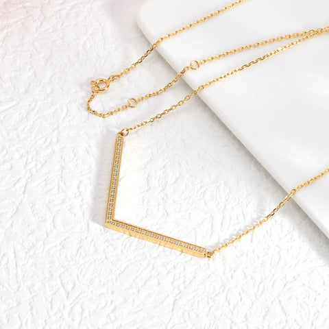 PT208G B.Tiff Gold Pavé Viva Pendant Necklace