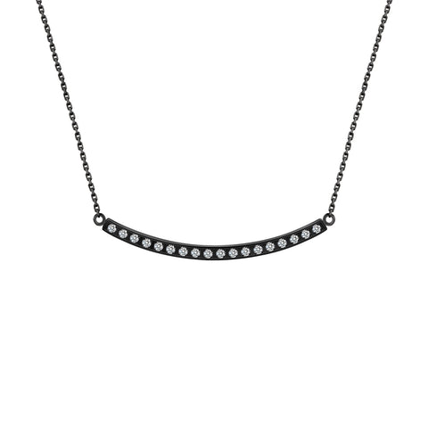 PT324B B.Tiff Black Mini "Smile" Adjustable Pendant Necklace