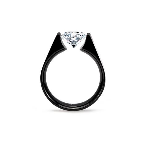 RG093B B.Tiff Black 2 ct Round Solitaire Engagement Ring