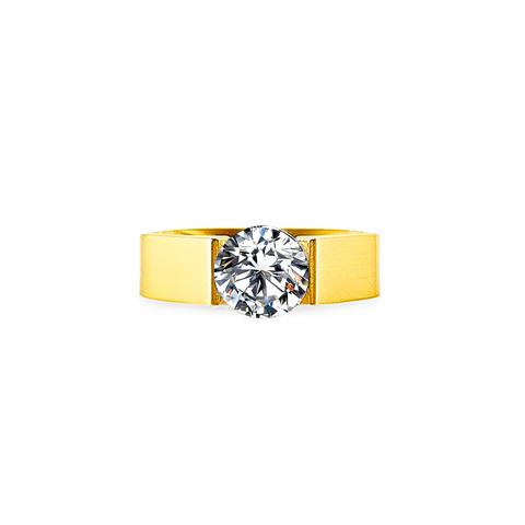 RG093MG B.Tiff 2 ct Moissanite Round Gold Solitaire Engagement Ring