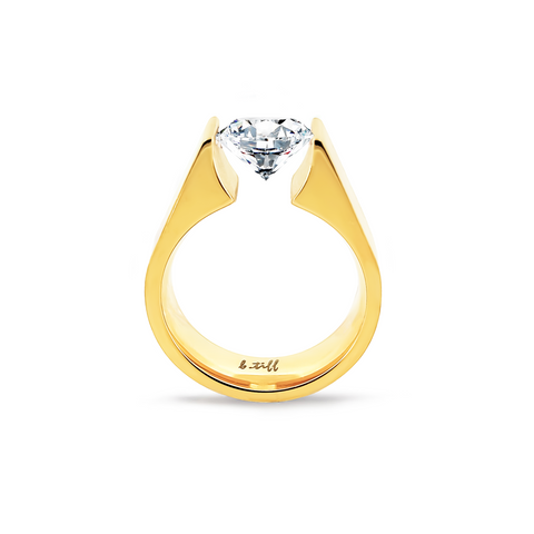 RG093MG B.Tiff 2 ct Moissanite Round Gold Solitaire Engagement Ring